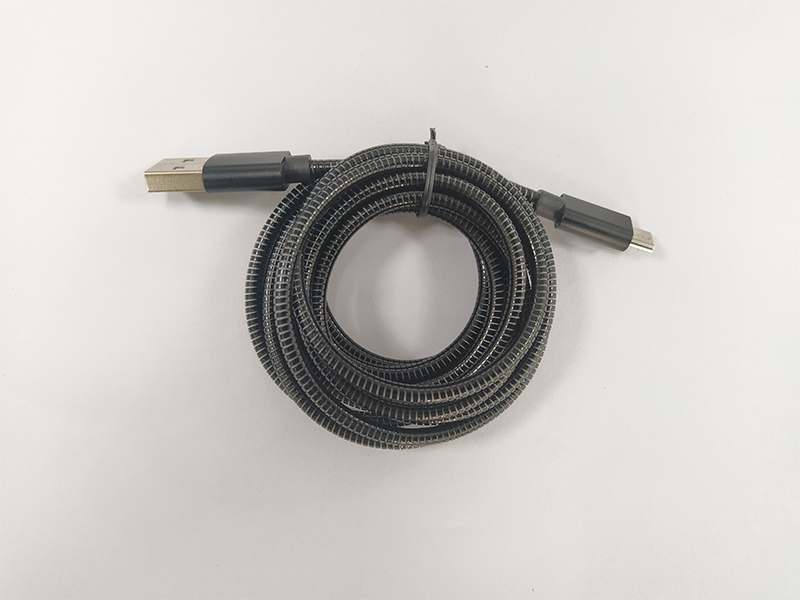 金屬軟管microUSB數(shù)據(jù)線，手機(jī)數(shù)據(jù)線定制廠家